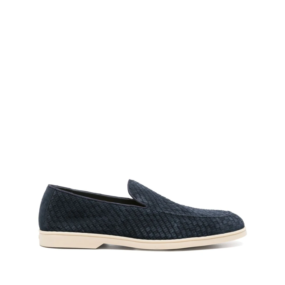 Doucal's Blue Loafers, Male, 11 Uk, Suede Loafers