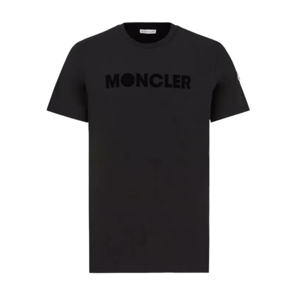 Moncler Tennis Logo T-Shirt Zwart Black Heren