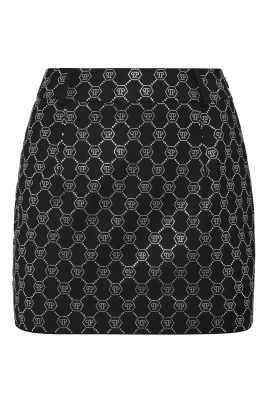 Wool Mini Skirt Strass Monogram