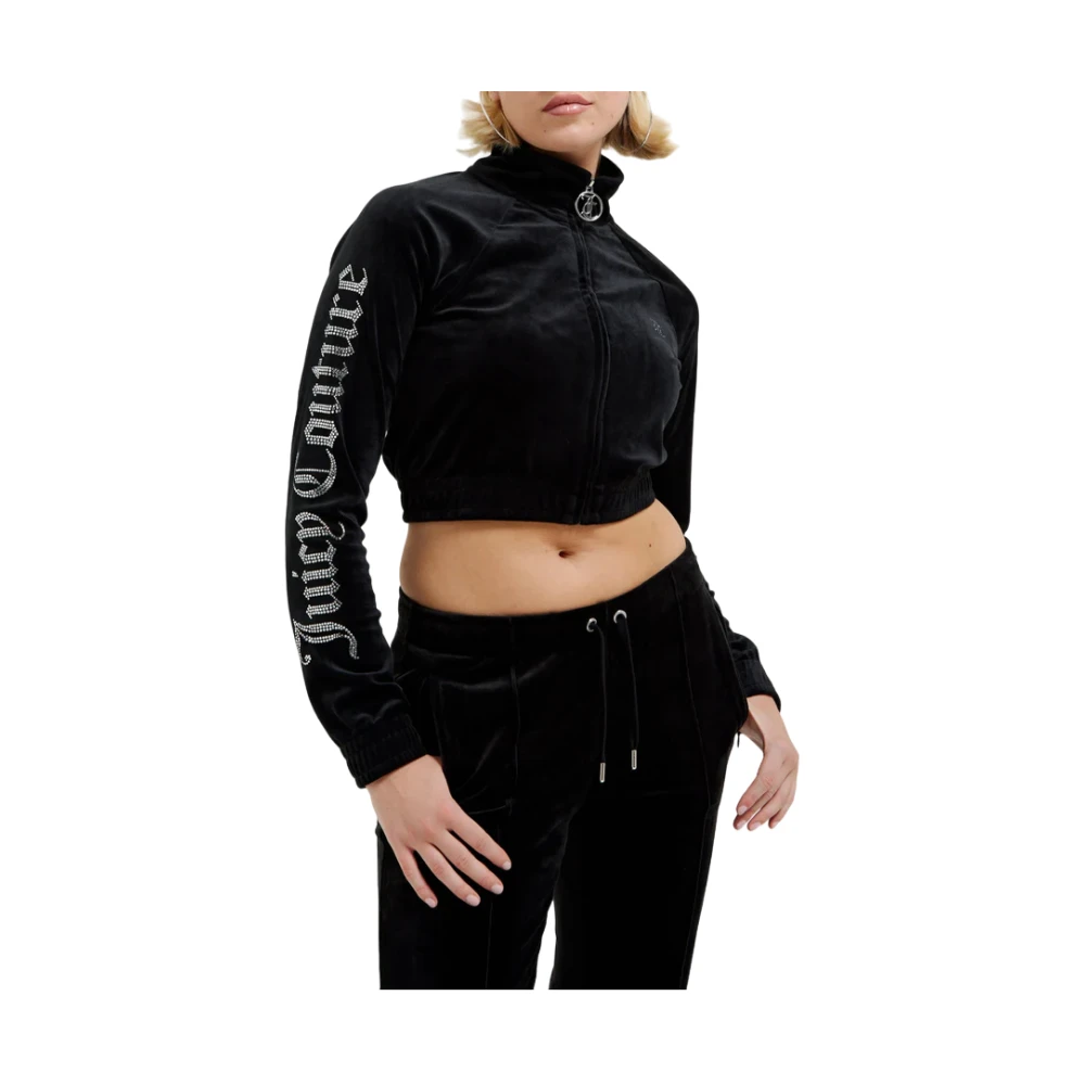Juicy Couture Zwarte Velours Sportieve Trui Black Dames