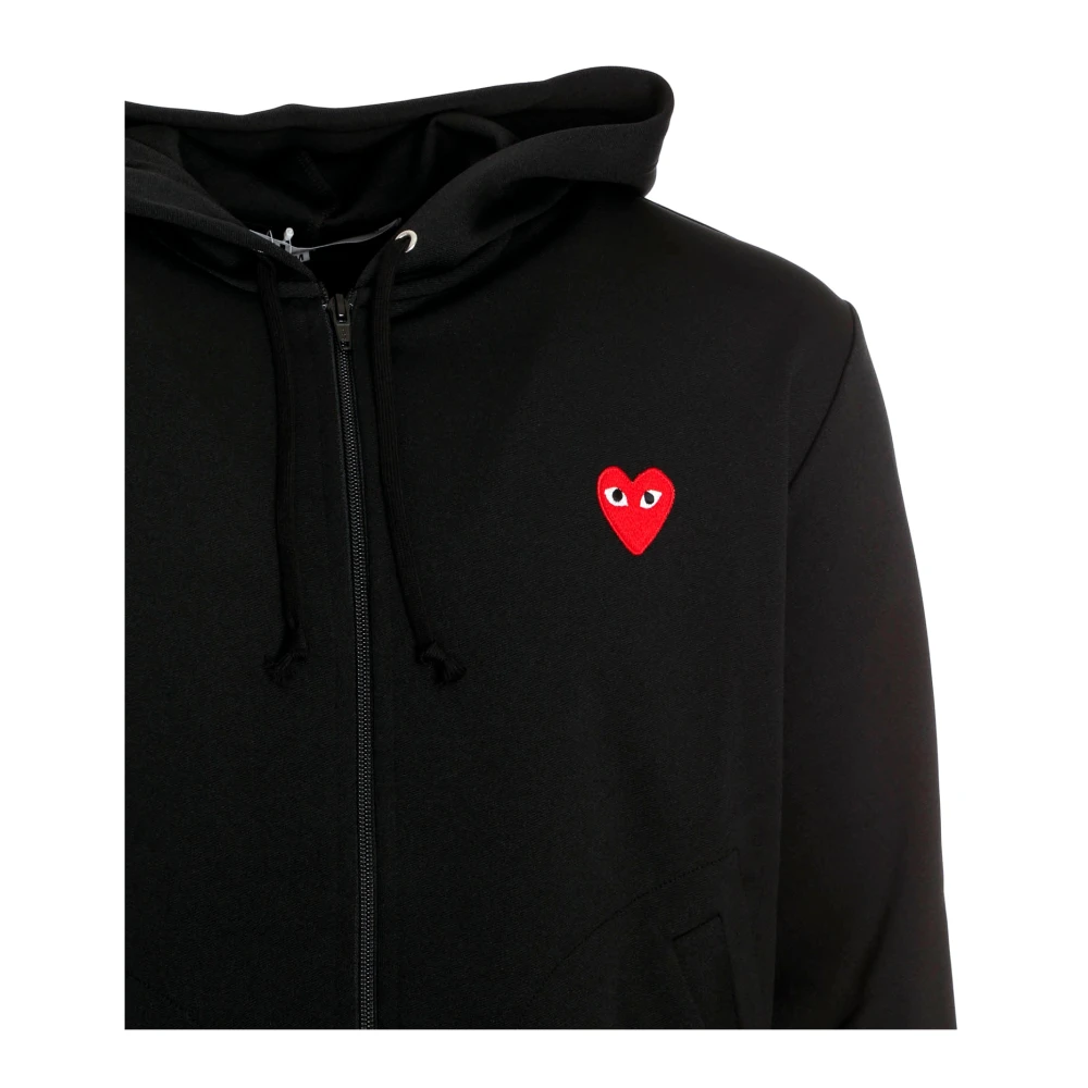 Comme des Garçons Play Hooded Zip Sweatshirt Black Heren