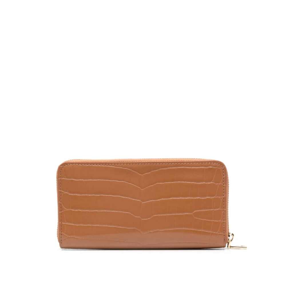 Love Moschino Bruine Krokodilreliëf Portemonnee Brown Dames