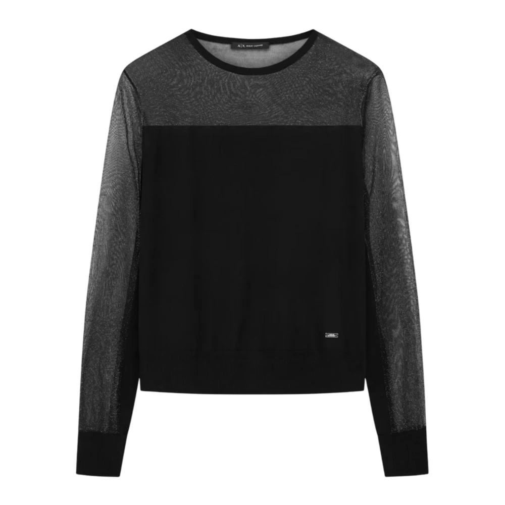 Lurex Rundhalsausschnitt Langarm Pullover - Armani Exchange - Modalova