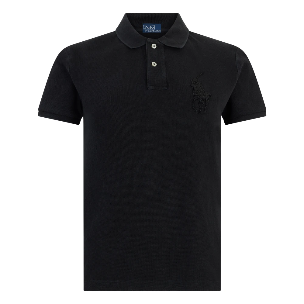 Polo Ralph Lauren Women's Black Polo Shirts, Xs, Polo With Embroidered Logo
