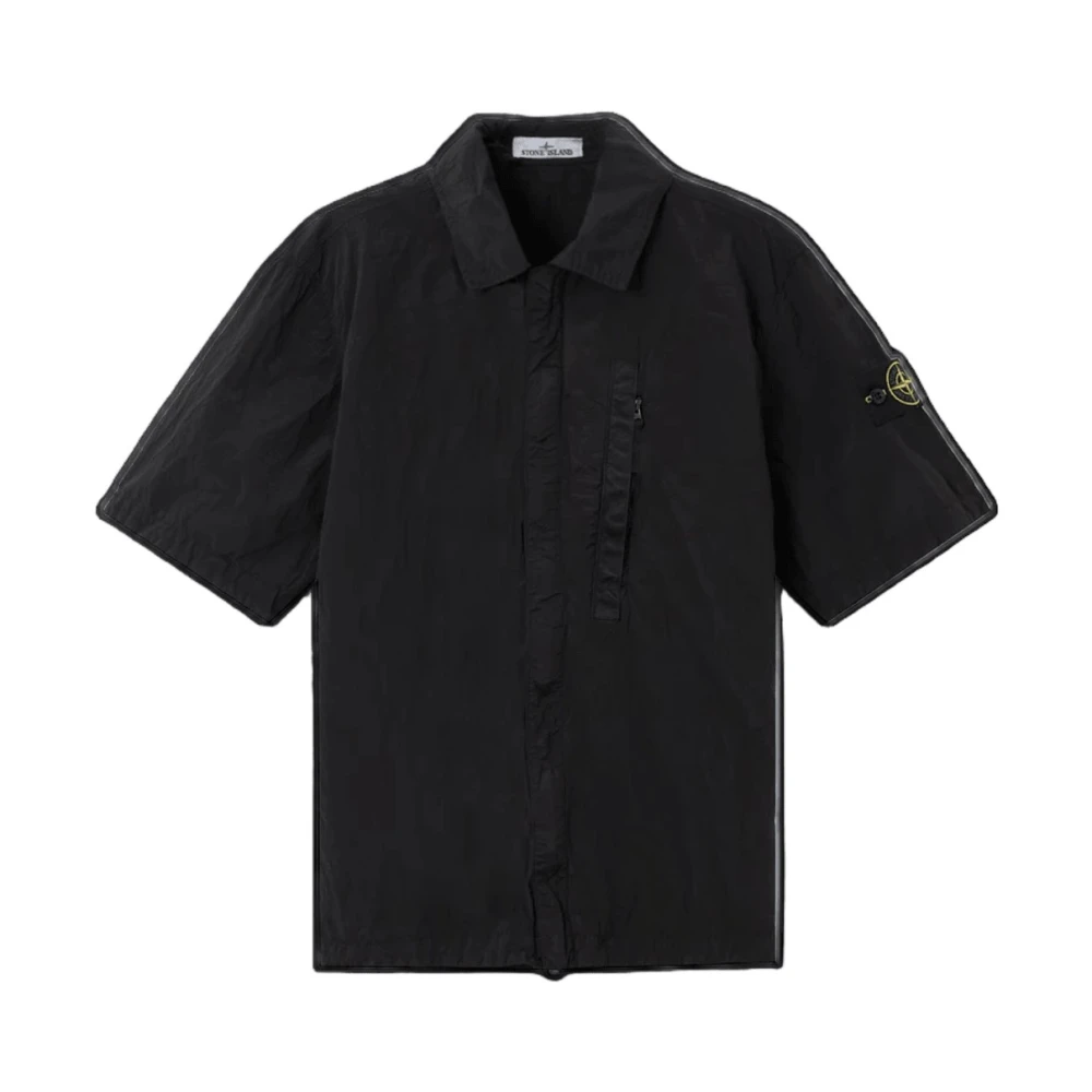 Stone Island Black Nylon Metal Shirt - Male - Short Sleeve Shirts - 2XL - Shirts