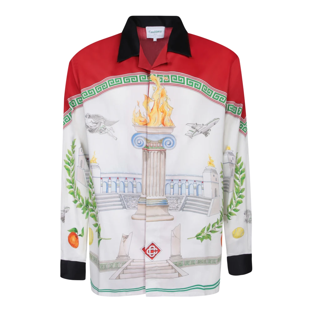 Casablanca Witte Sportcultuur Print Shirt Multicolor Heren