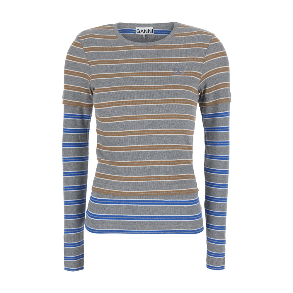 Ganni Donna Multicolor Top, E, Xs, New,