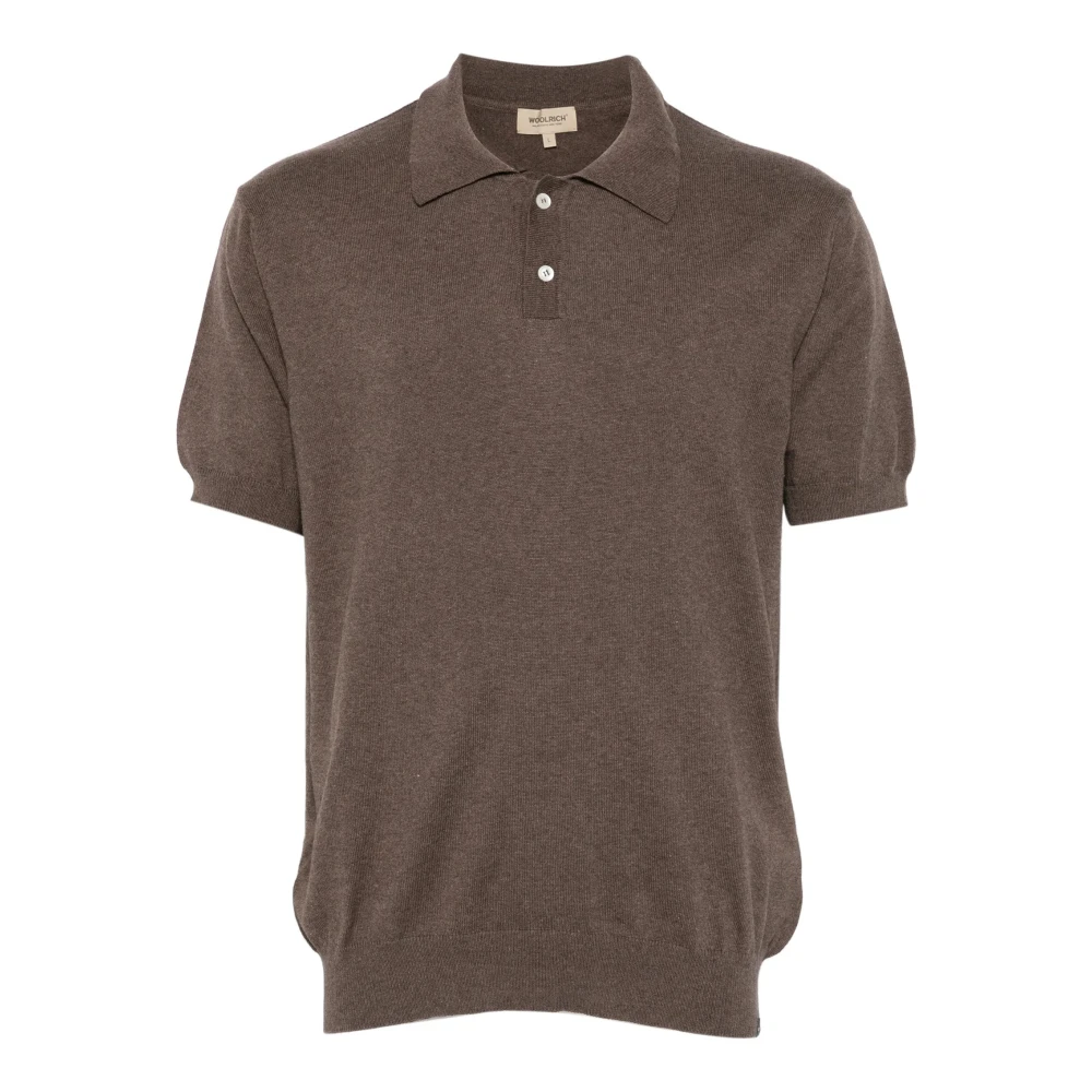 Woolrich Brown Knitted Polo - Male - Polo Shirts - M - Tops