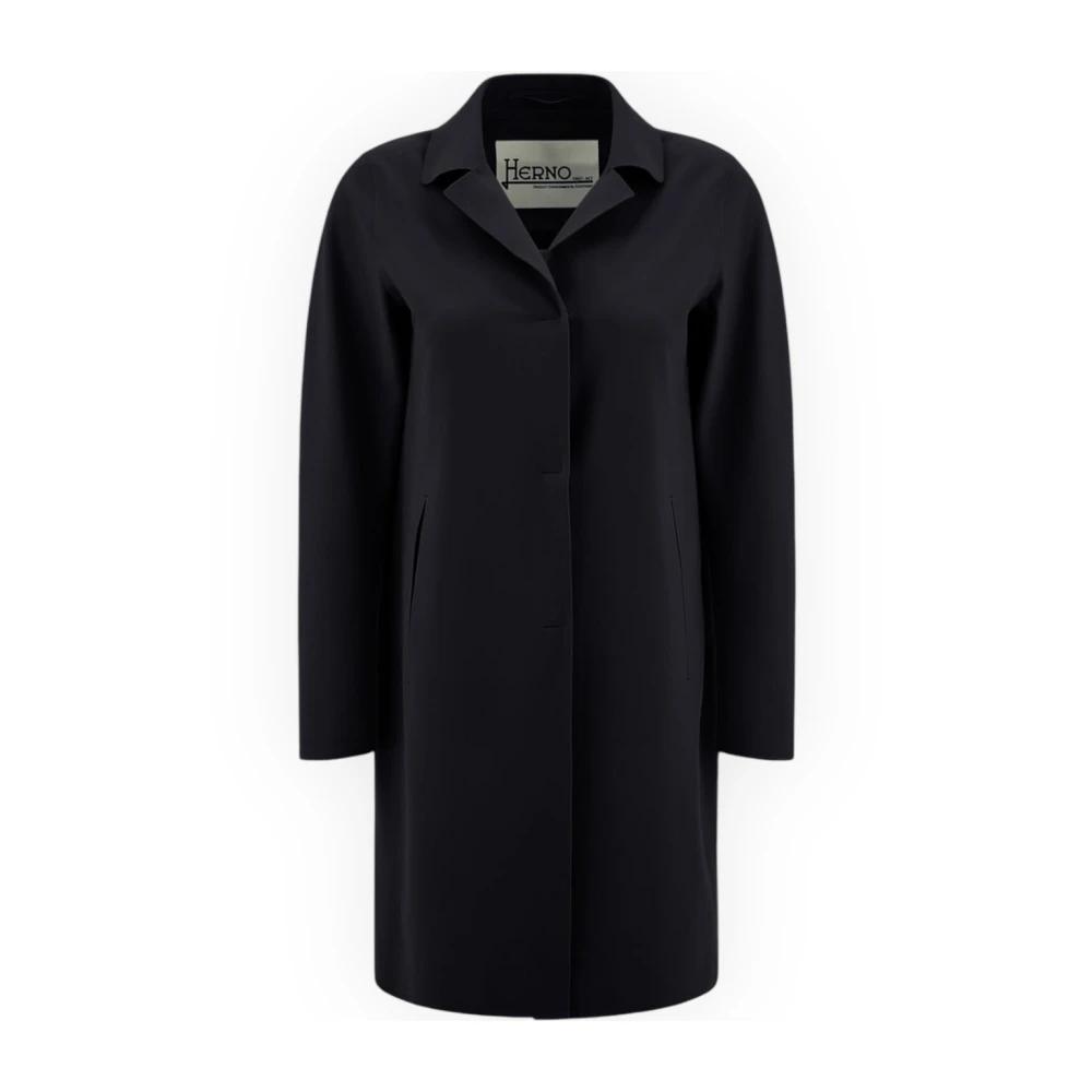 Herno Women's Blue Single-Breasted Coats, L, Coat