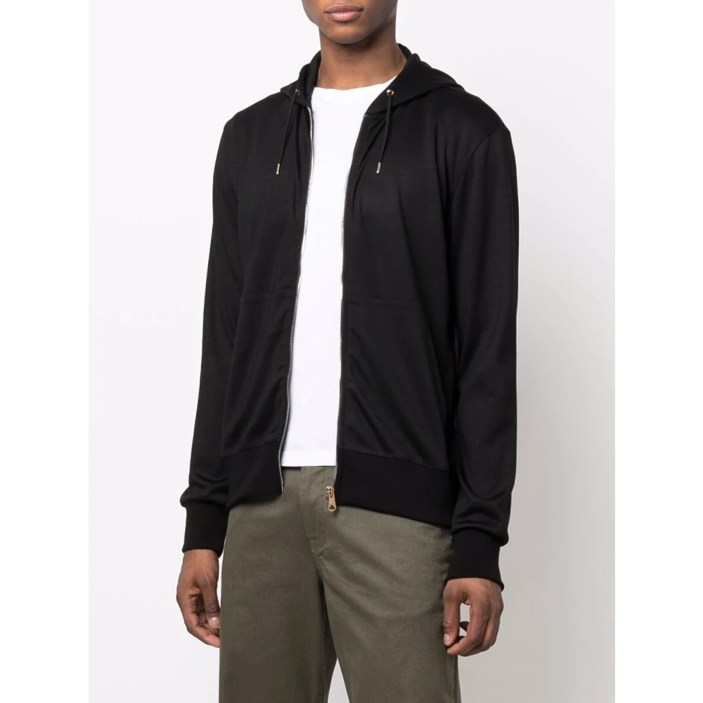 PS By Paul Smith Zwarte Zip Hoodie met Strepen Black Heren