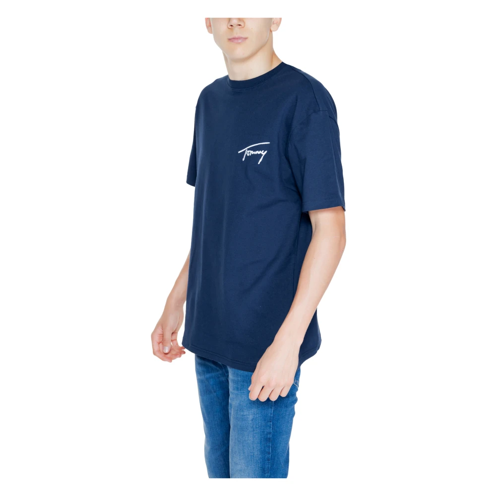 Tommy Jeans Signature Katoenen T-shirt Lente Zomer Collectie Blue Heren