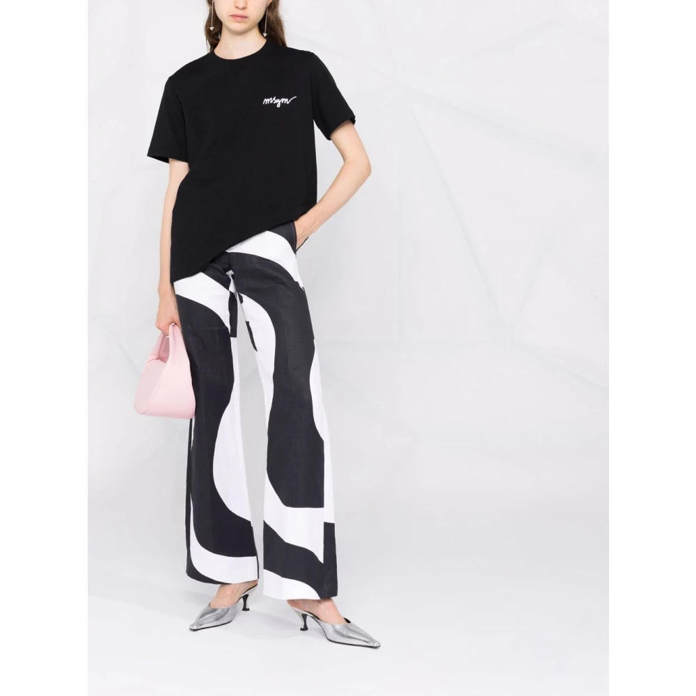 Msgm Casual Katoenen T-Shirt Black Dames