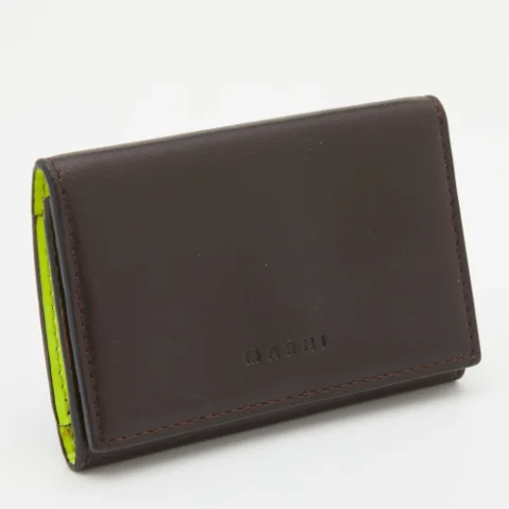 Marni Pre-owned Leather wallets Brown Dames