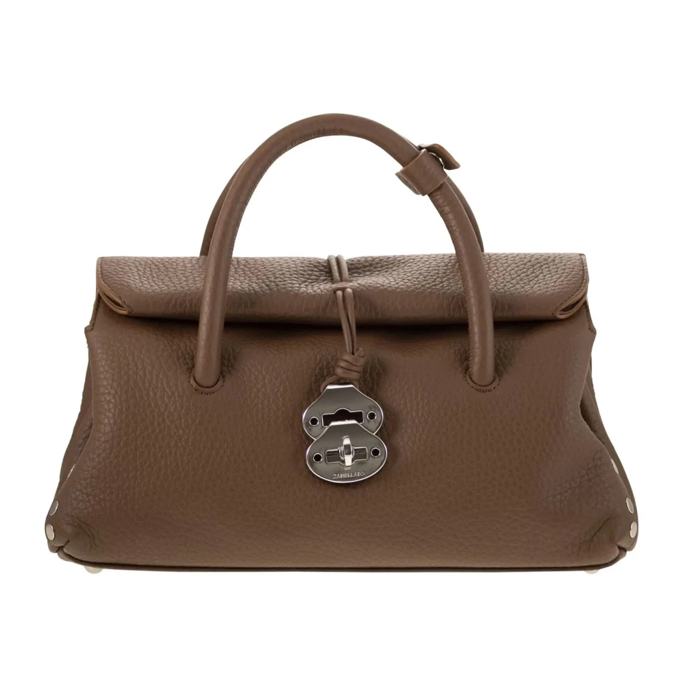 Zanellato Leren handtas met afneembare band Brown Dames
