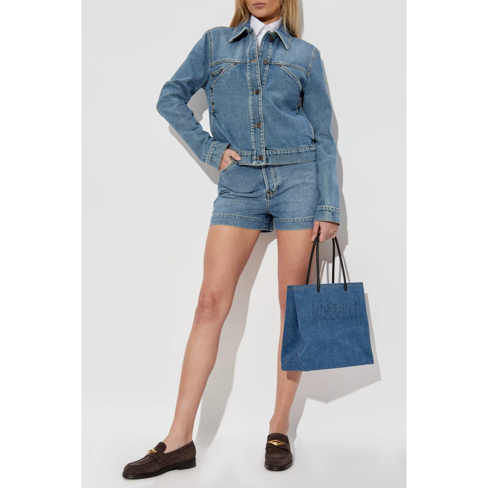 Moschino Denim shorts met vintage effect Blue Dames