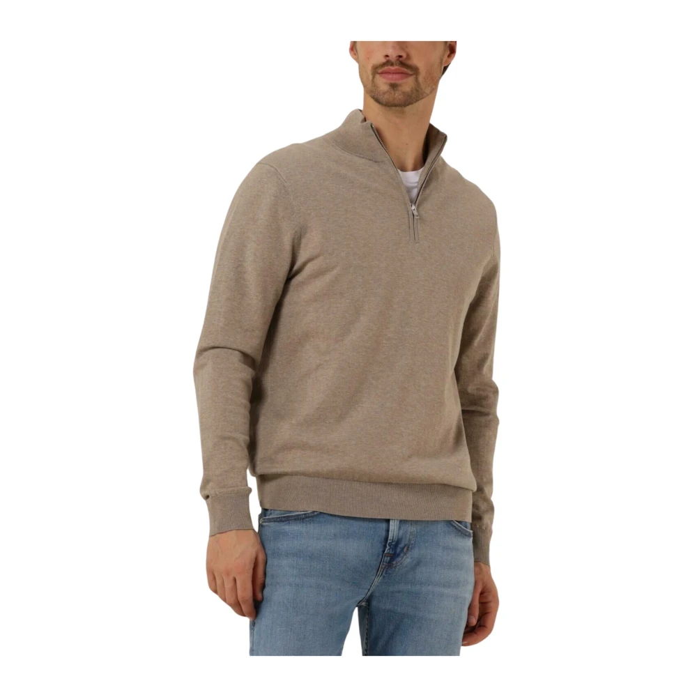 Profuomo Beige Half Zip Pullover Sweater Beige Heren