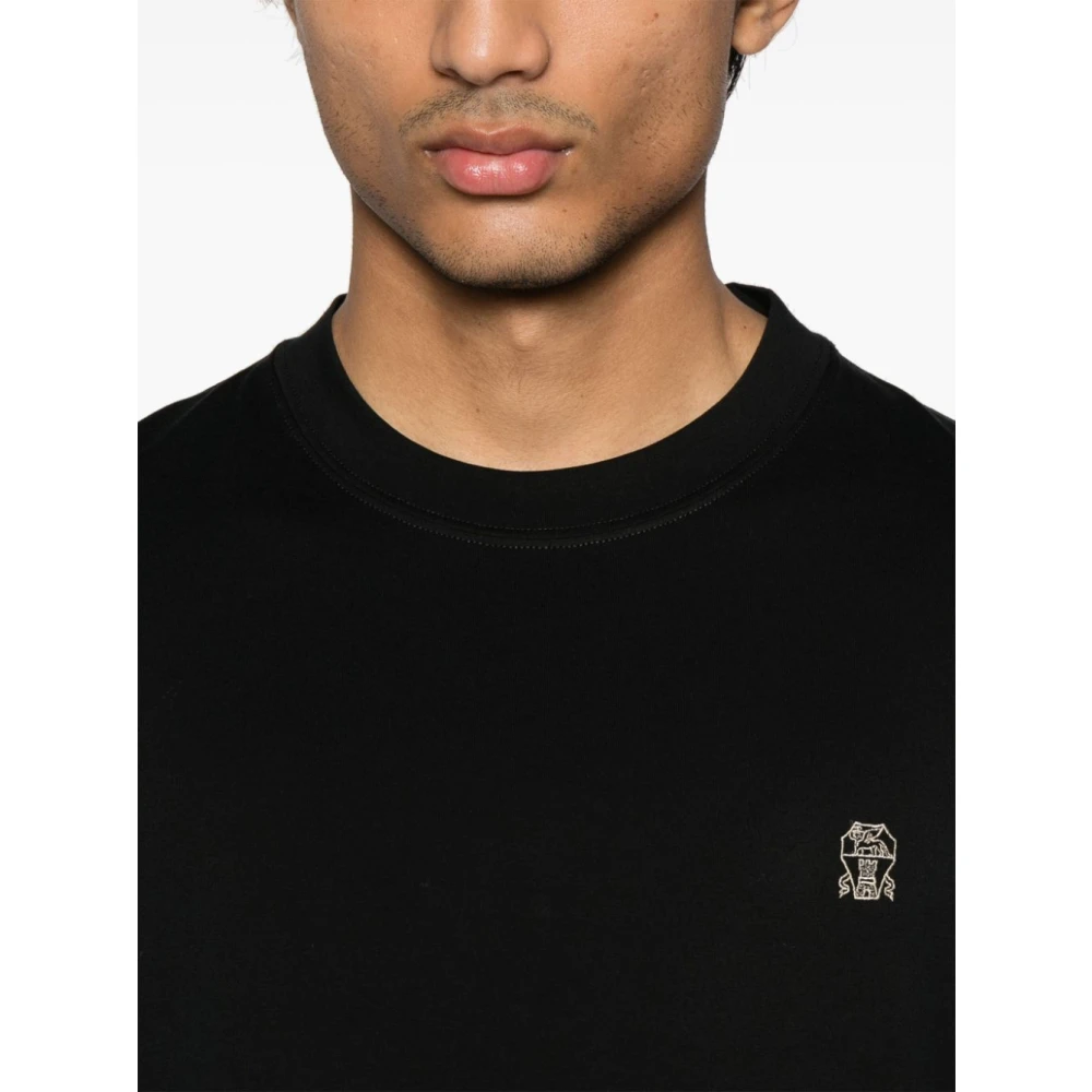 BRUNELLO CUCINELLI Zwarte Truien voor Mannen Black Heren