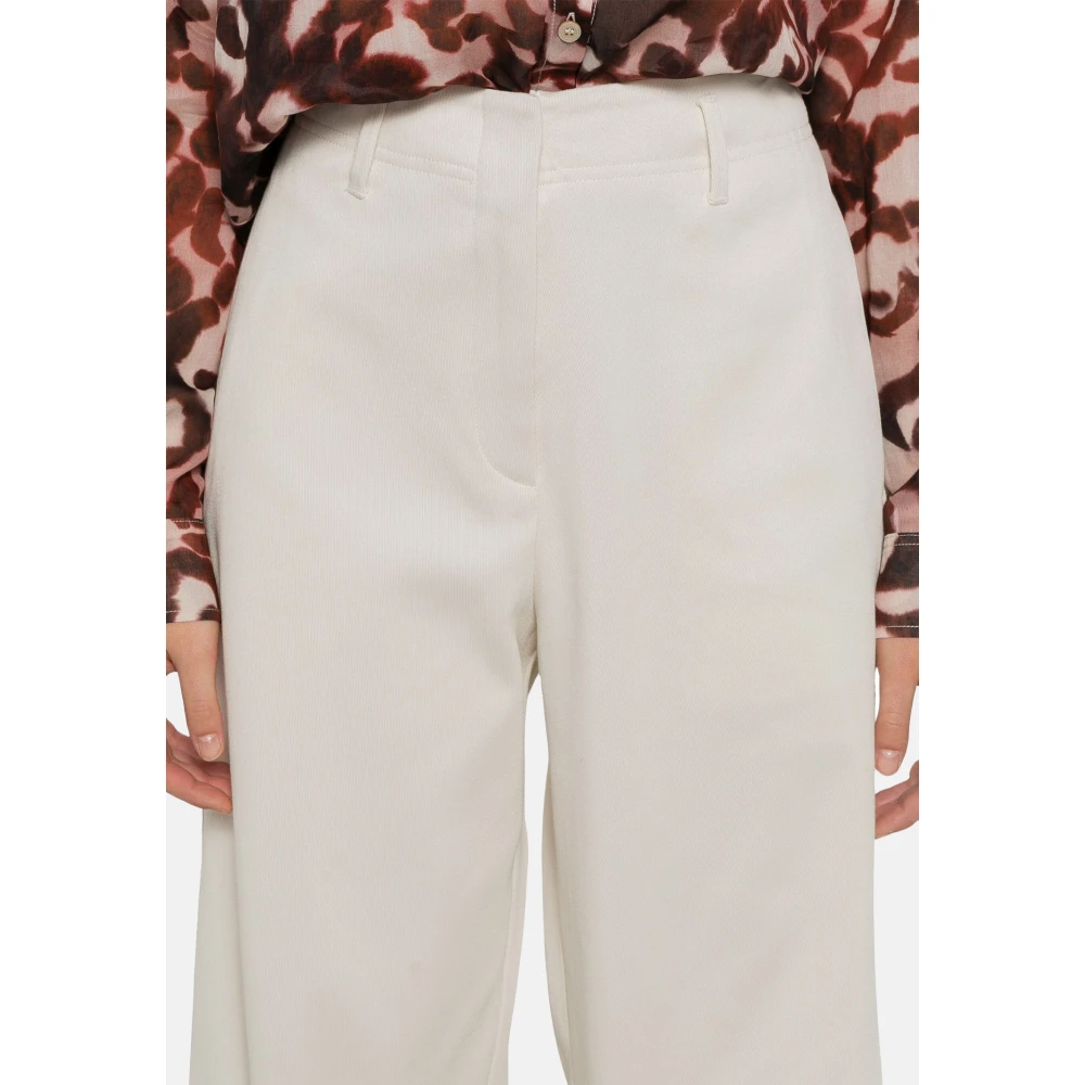 Forte Hoge taille rechte pijp katoenen broek Beige Dames
