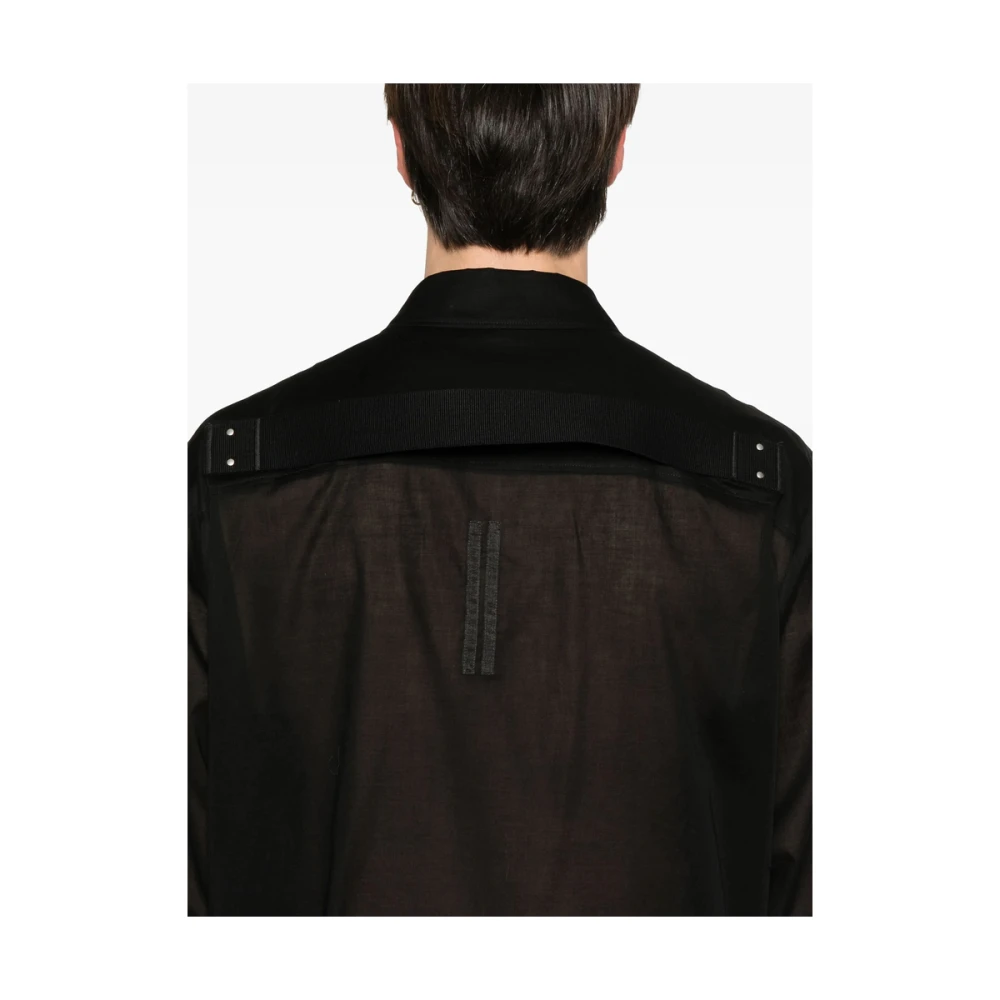 Rick Owens Zwarte knoopsluiting met lange mouwen Black Heren
