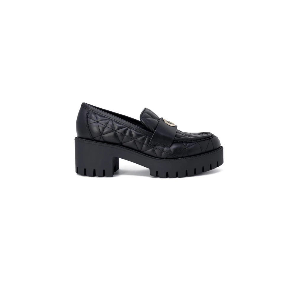 Guess Women's Black Pumps, 7 Uk, Quilted Platform Loafers Slip-On Shoes