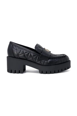 Quilted Platform Loafers Slip-on Skor