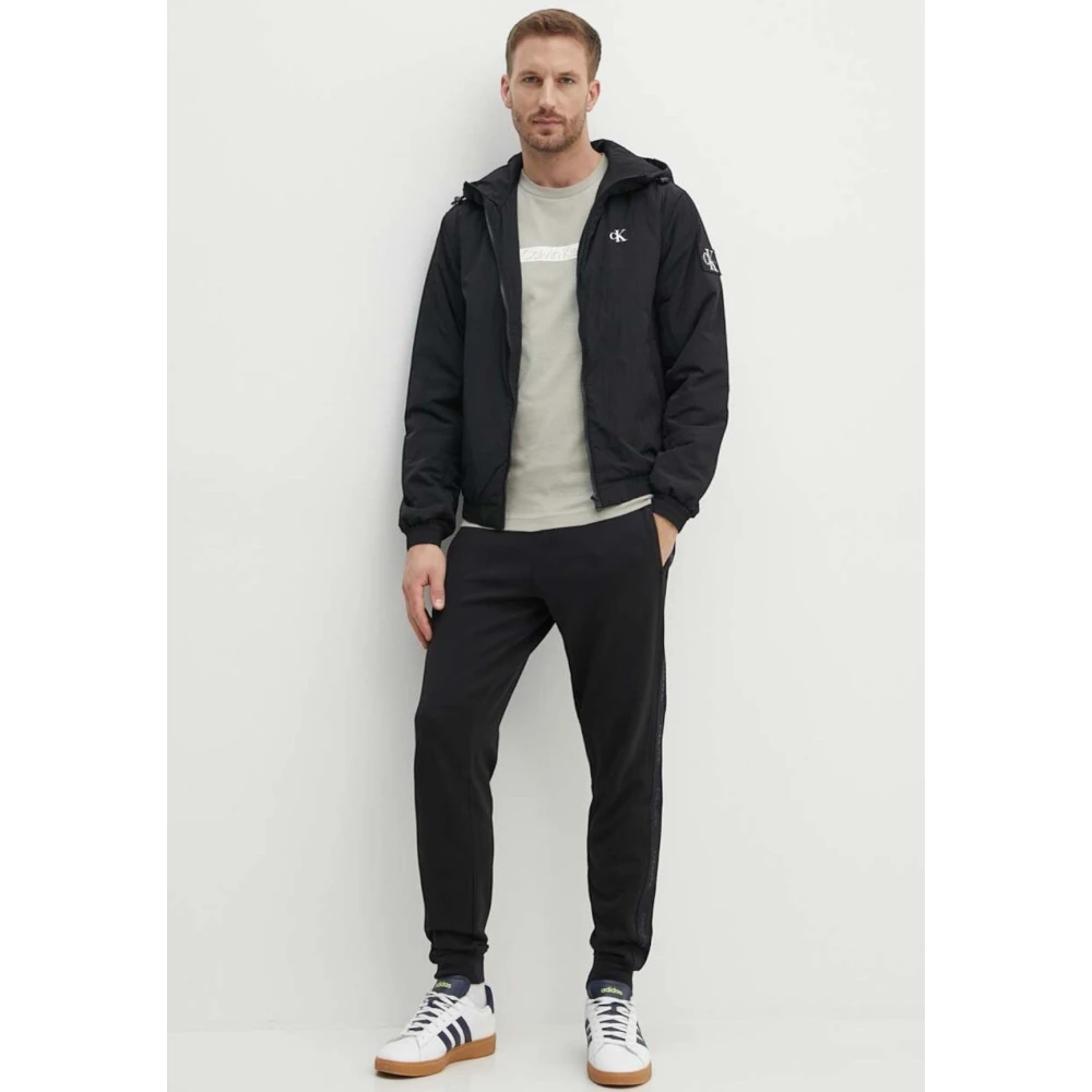 Calvin Klein Jeans Zwarte Gewatteerde Hoodie Harrin Black Heren