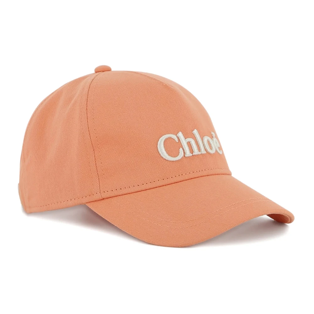Chloé Men's Orange Embroidered Logo Cap