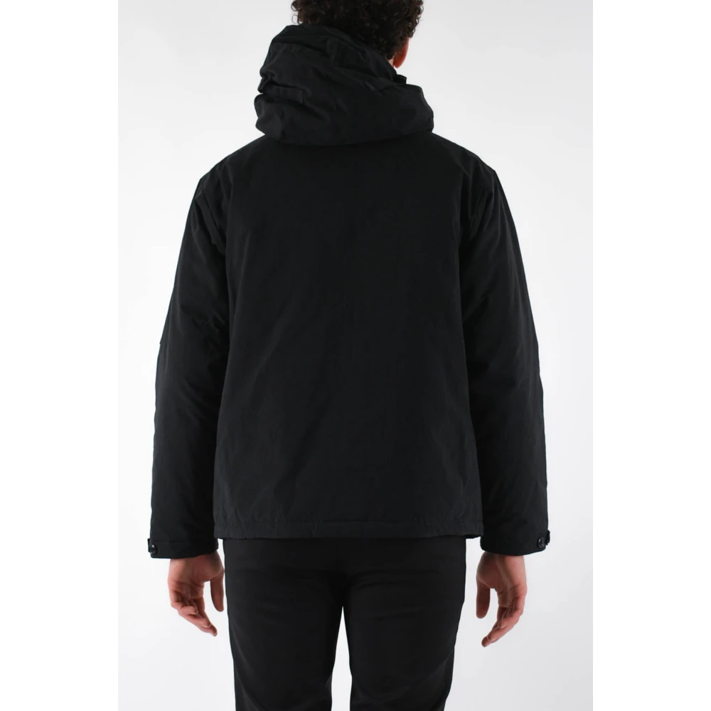 Aspesi Cotton Hooded Jacket Black Heren