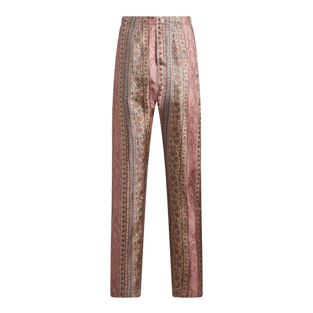 ETRO Zijden Roze Getailleerde Broek Pink Heren