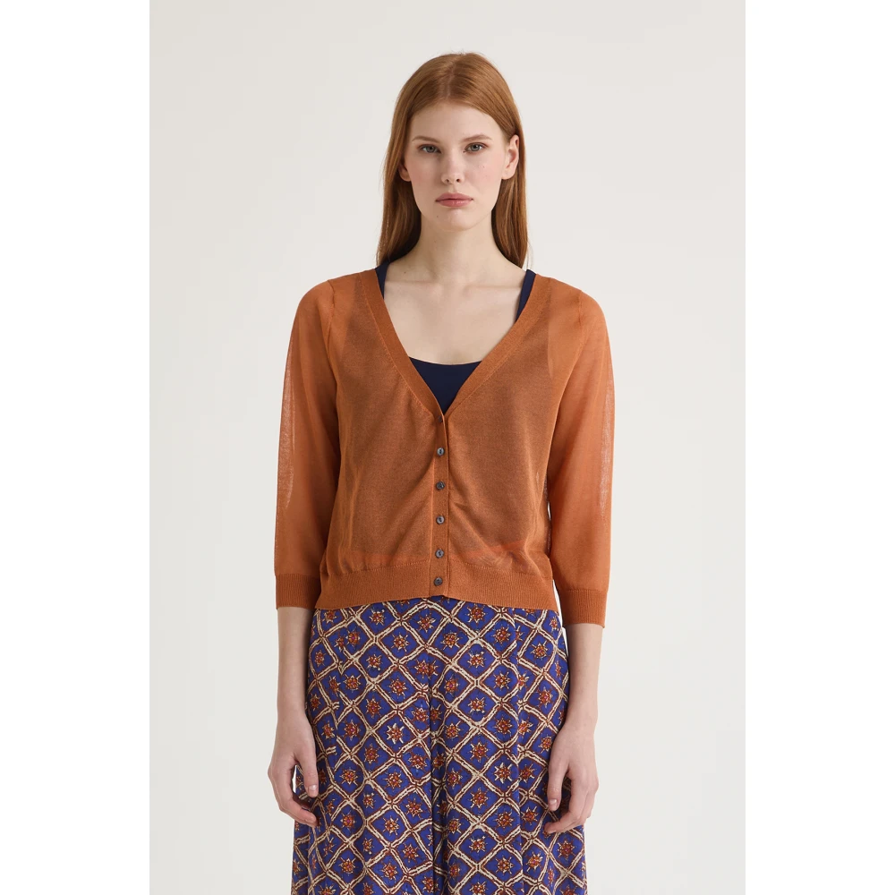 Maliparmi Tulle Cardigan Orange Dames