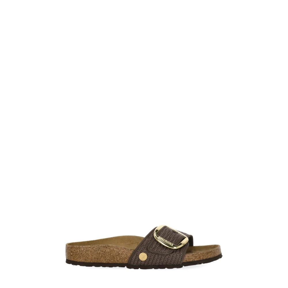 Birkenstock Women's Brown Sliders, 5 Uk, Madrid Big Buckle Narrow Fit