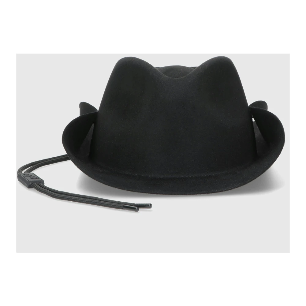 Borsalino Marengo Geborsteld Vilt Met Kinband Hoed Black Heren