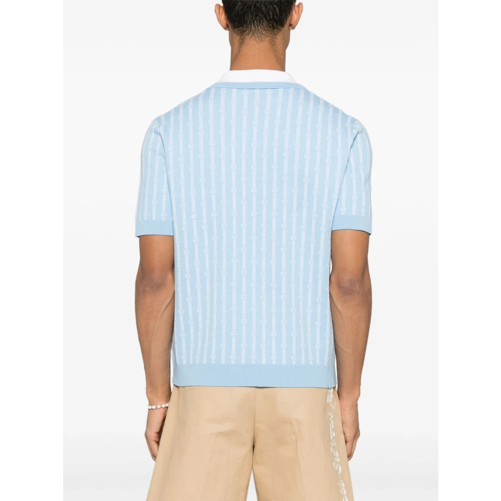 Casablanca Monogram Poloshirts en Polos Blue Heren