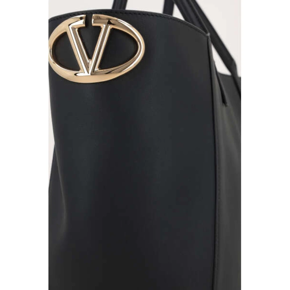 Valentino Garavani Zwarte leren tote tas met VLogo Black Dames