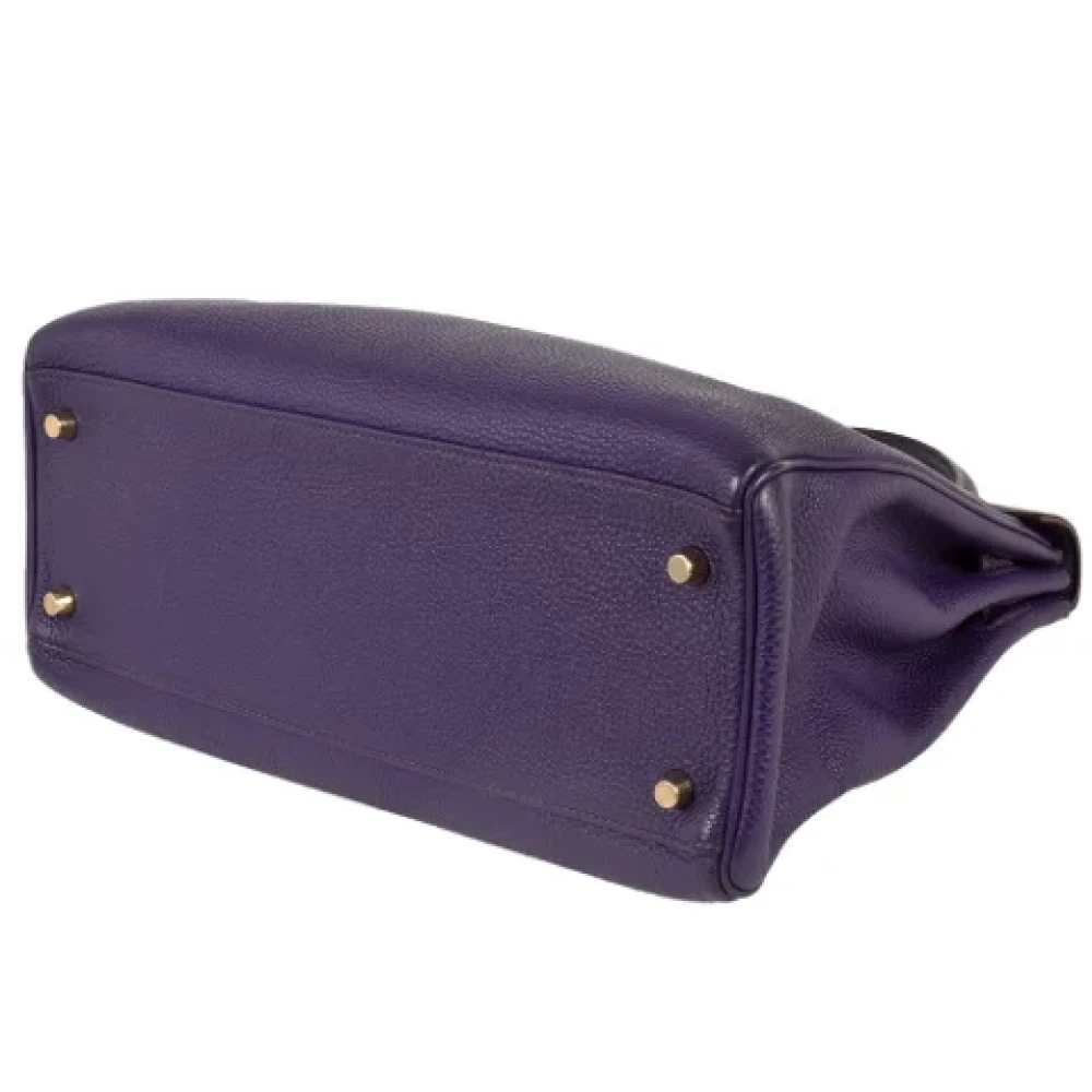 Hermès Vintage Pre-owned Leather shoulder-bags Purple Dames