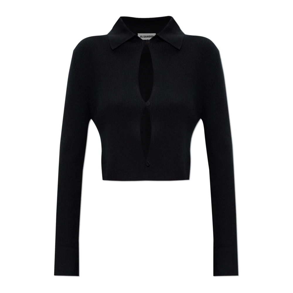 Jil Sander Women's Black Wool Cardigan - Cardigans - M - Knitwear