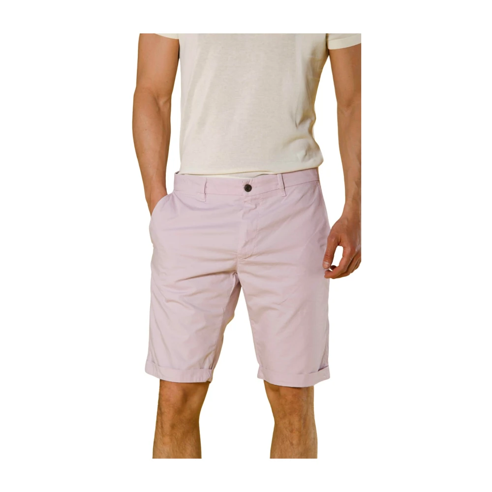 Mason's Stretch Gabardine Bermuda Shorts Regular Fit Pink Heren