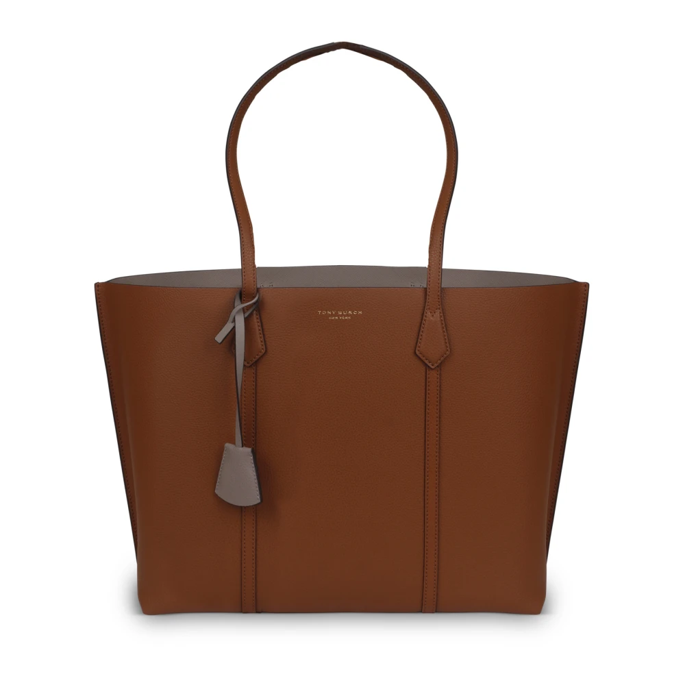 TORY BURCH Leren Shopping Bag 'Perry' Brown Dames