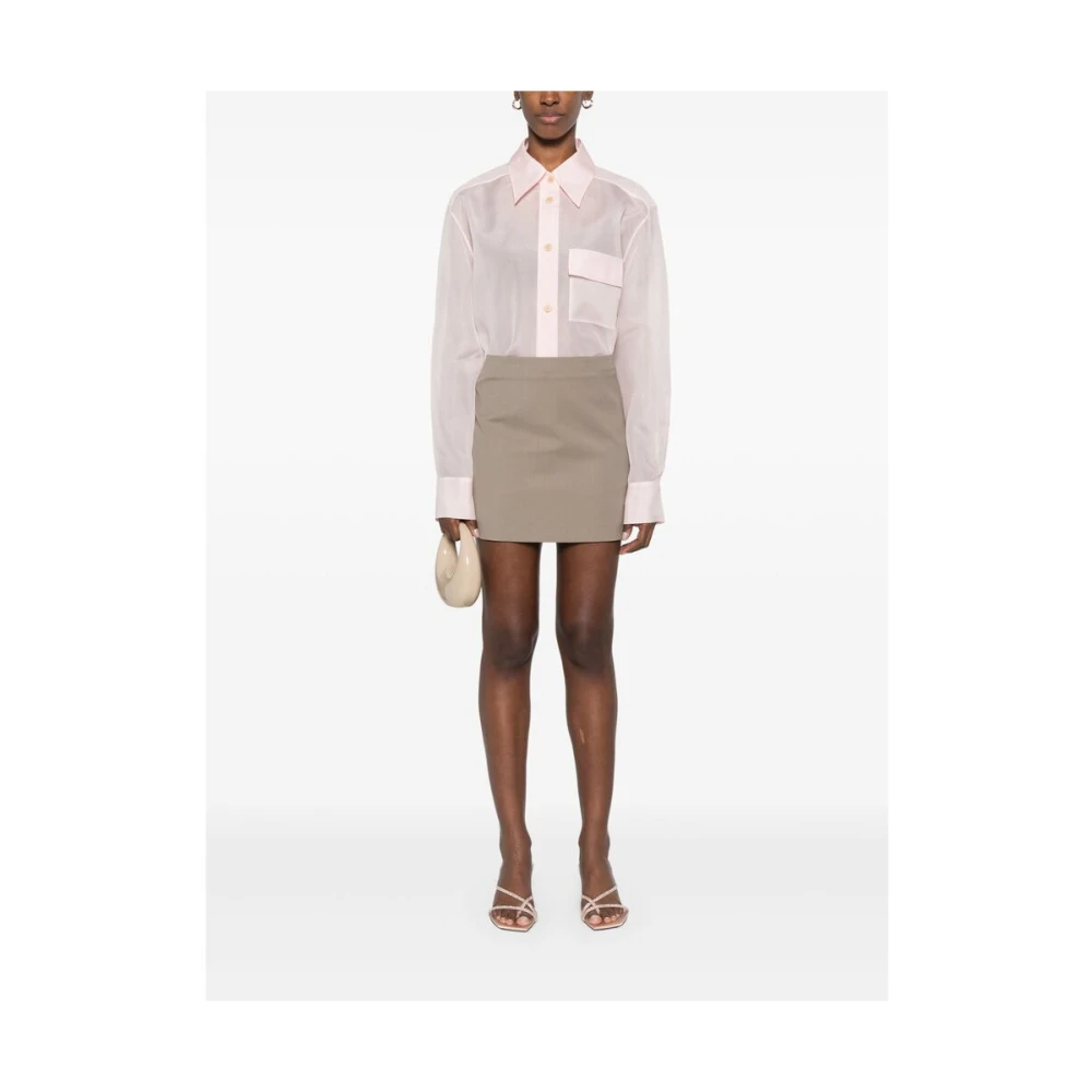 Khaite Roze Blouse met Knoopsluiting en Zak Pink Dames