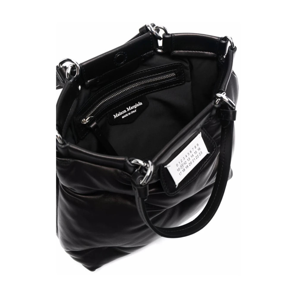 Maison Margiela Gewatteerde Zwarte Leren Schoudertas Black Dames