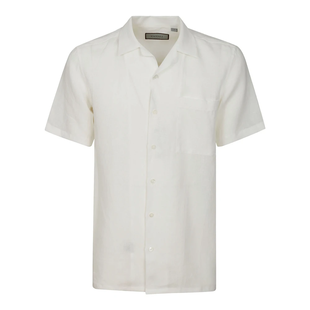 Canali Short Sleeve Shirts White Heren