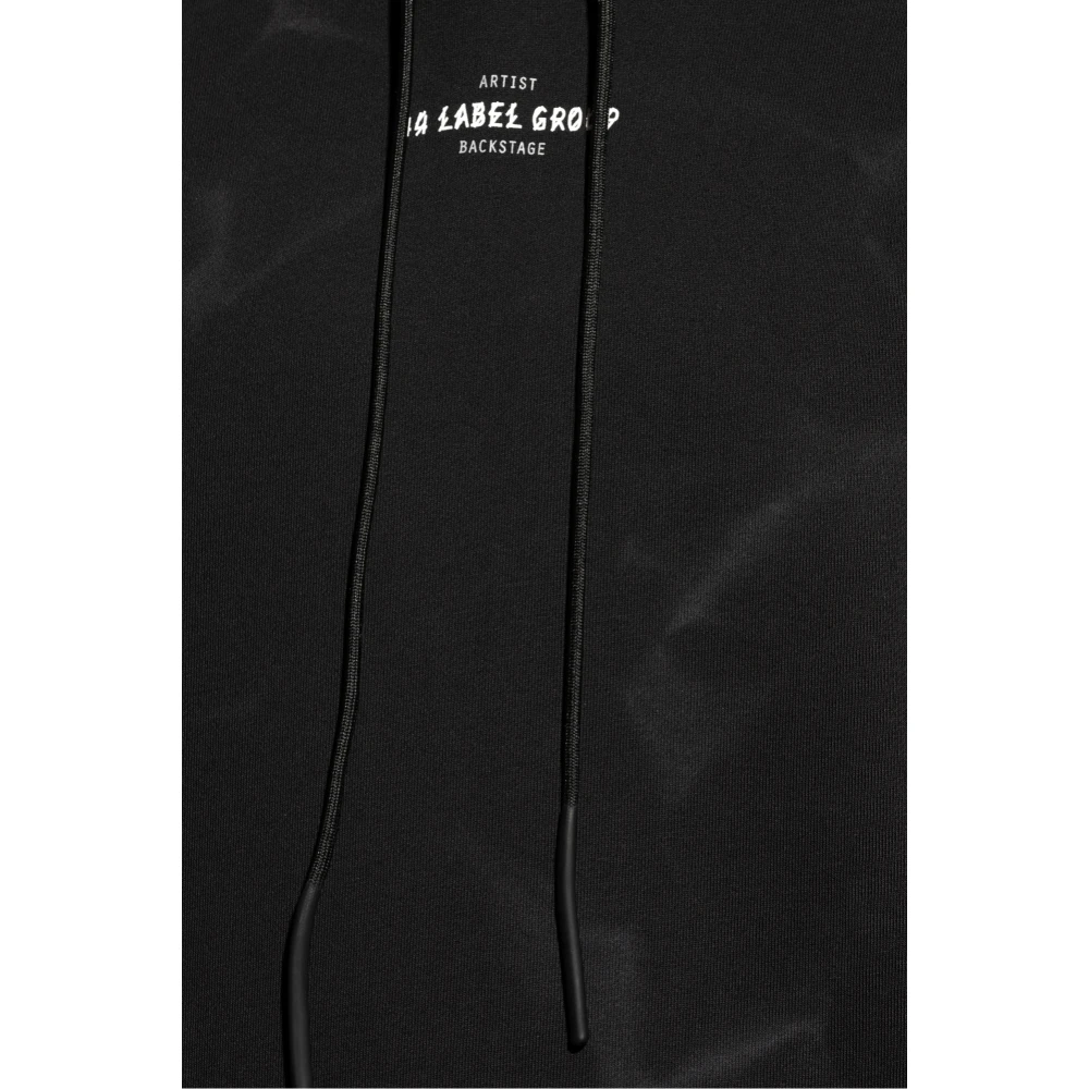 44 Label Group Hoodie met logo-print Black Heren