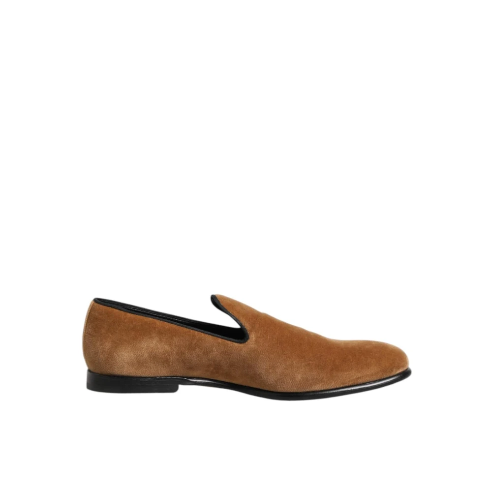 Dolce & Gabbana , Loafers, Male, Brown, 11 Uk, Suede Slip-On Loafers