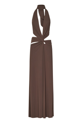 brown-halterneck-dress-with-cut-outs