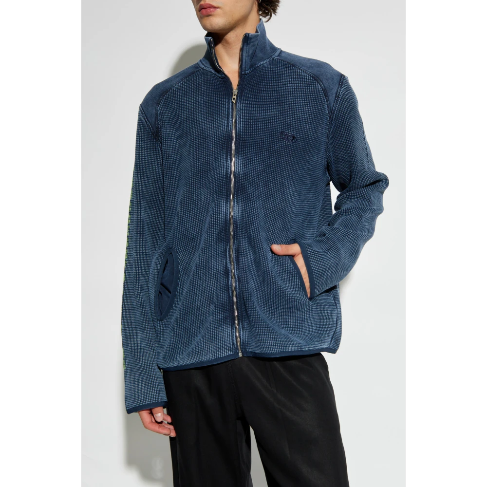 Diesel Hoodie met logo S-Wafcool-Zip-Ls Blue Heren