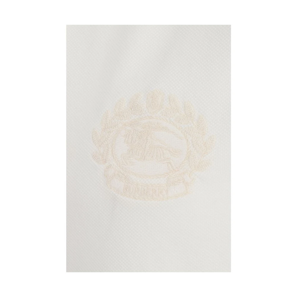 Burberry Polo Shirt met Equestrian Knight Logo White Heren
