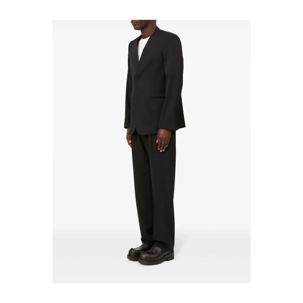 MM6 Maison Margiela Zwarte wollen blend enkelborst jas Black Heren