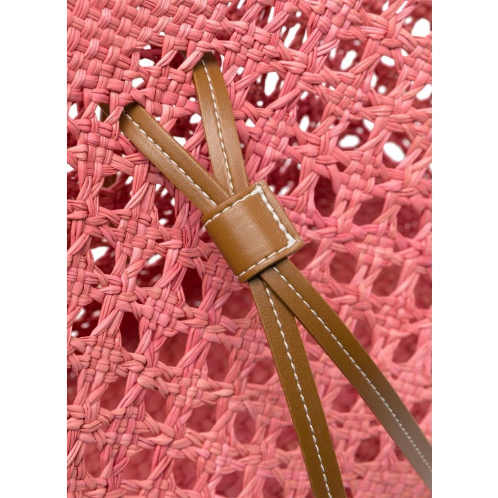 THEMOIRè Orchidee Stro Clutch Tas Vegan Stof Pink Dames