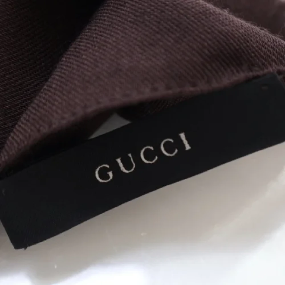 Gucci Vintage Pre-owned Wool scarves Brown Dames
