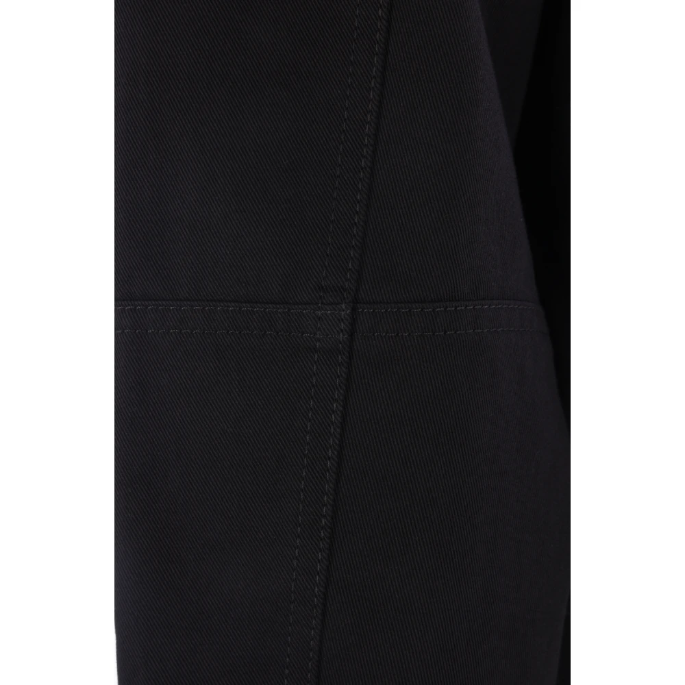Amiri Zwarte Denim Wollen Jas met Jacquard Details Black Heren